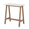Mesa Compacta Home Office 76cm Base em Madeira - Off White - 2