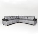 Ver imagem 3 de Sofá 5 Lugares 2,57x2,57m Canto Leona Luxo Bom Pastor Linho Cinza/preto