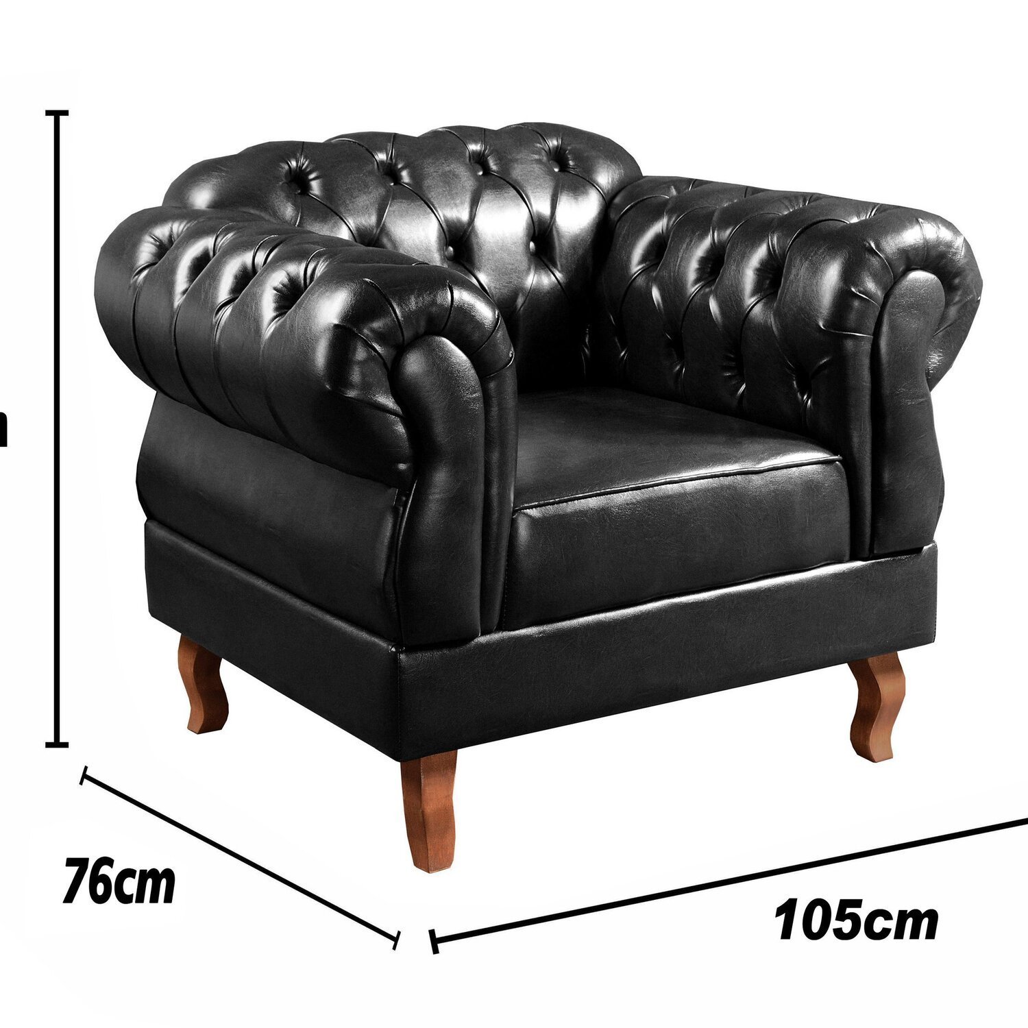 Sofá Duquesa Chesterfield Modulado 4 Lugares 2 Poltronas Decoração Sara Recepção - 2