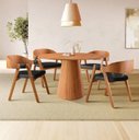 Ver imagem 1 de Conjunto Sala de Jantar Mesa Cone Amadeirada + 4 Cadeiras Luna