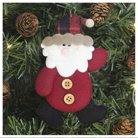 Kit 10 Enfeites Árvore de Natal Pendente Papai Noel 14,5cm