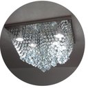 Ver imagem 1 de Lustre para Sala de Cristal Legítimo com Base de Aço Inox 40x40 Cm - Transparente