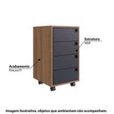 Ver mais imagens de Kit 2 Gaveteiros 4 Gavetas Office Marrom/Amêndoa/Preto