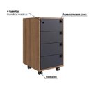 Ver imagem 2 de Kit 2 Gaveteiros 4 Gavetas Office Marrom/Amêndoa/Preto