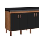 Ver imagem 4 de Armário Cozinha Pia Gabinete 174 Cm com 4 Portas e 3 Gavetas:avelato/preto
