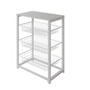 Ver imagem 2 de Fruteira com Suporte para Micro-ondas Barcelona Aço Branco Cesto Branco Tampo Branco