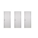 Ver imagem 1 de 3 Kits Porta de Madeira Lisa 215x84cm com Batente de MDF Ultra 16cm Melamínico Branco MGM