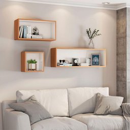 Nicho Decorativo Quadrado Freijó Off White 33cm - 2