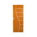 Ver imagem 4 de 2 Kits Porta de Madeira Decorada 215x75cm com Batente de Aço 6cm Cantareira Marrom/Mogno MGM