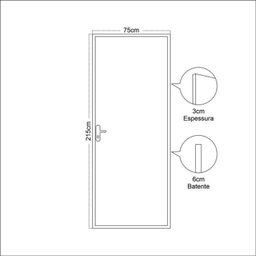 2 Kits Porta de Madeira Decorada 215x75cm com Batente de Aço 6cm Cantareira - 6