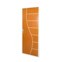 Ver imagem 5 de 2 Kits Porta de Madeira Decorada 215x75cm com Batente de Aço 6cm Cantareira Marrom/Mogno MGM