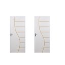 Ver imagem 1 de 2 Kits Porta de Madeira Decorada 215x75cm com Batente de Aço 06cm Cantareira Branco MGM