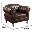 Ver imagem 2 de Conjunto Sofá Duquesa Chesterfield 3 Lugares + 1 Poltrona Marrom Café