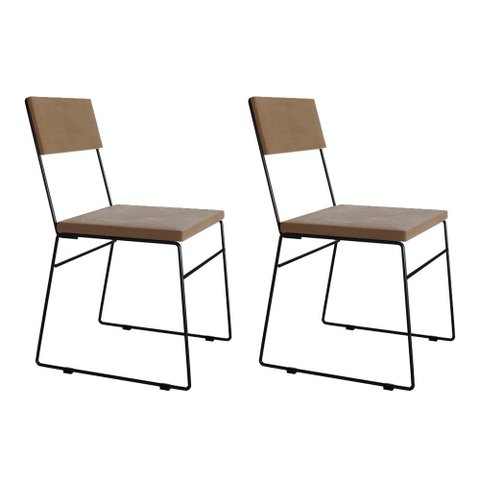 Kit 2 Cadeiras de Jantar Málaga Veludo Marrom para Mesa Sala Cozinha Conforto e Decoração - Marrom