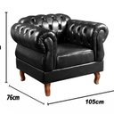 Ver imagem 2 de Conjunto Sofá Duquesa Chesterfield 3 Lugares + 1 Poltrona Preto