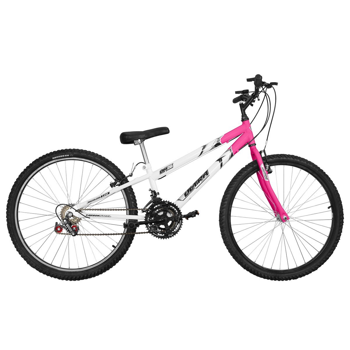 Bicicleta Aro 26 Ultra Bikes Feminina Bicolor 18 Marchas Freios V-Brake