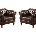 Ver imagem 2 de Conjunto 2 Poltronas Chesterfield Duquesa Decoração Sala Recepção Retrô Marrom Café