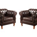 Ver imagem 2 de Conjunto 2 Poltronas Chesterfield Duquesa Decoração Sala Recepção Retrô Marrom Café