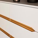 Ver imagem 5 de Cômoda Quarto 6 Gavetas 136 cm Puxador Cava e Pés 100% MDF Cor:Branco com Peroba