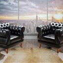 Ver imagem 1 de Conjunto 2 Poltronas Chesterfield Duquesa Decoração Sala Recepção Retrô Preto