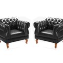 Ver imagem 2 de Conjunto 2 Poltronas Chesterfield Duquesa Decoração Sala Recepção Retrô Preto