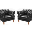 Ver imagem 2 de Conjunto 2 Poltronas Chesterfield Duquesa Decoração Sala Recepção Retrô Preto