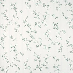 Papel de Parede Floral Arabesco Verde e Branco com Cola Inclusa