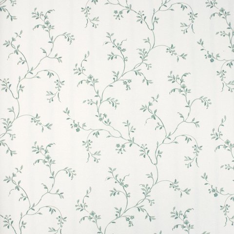 Papel de Parede Floral Arabesco Verde e Branco com Cola Inclusa