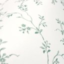 Ver imagem 3 de Papel de Parede Floral Arabesco Verde e Branco com Cola Inclusa