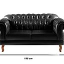 Ver imagem 3 de Namoradeira com Puff Duquesa Decorativo Chesterfield Capitonê Preto