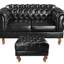 Ver imagem 1 de Namoradeira com Puff Duquesa Decorativo Chesterfield Capitonê