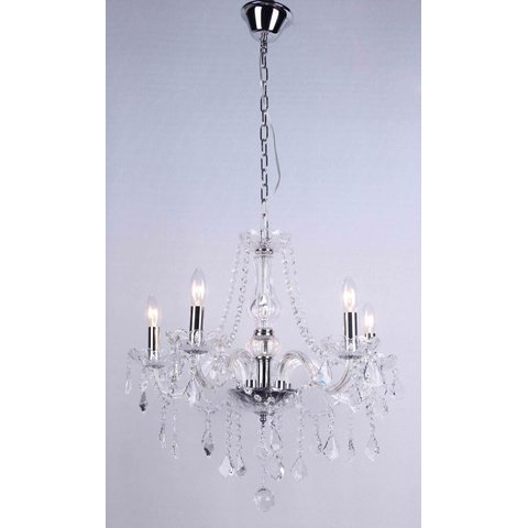Lustre Maria Thereza 5 Braços Mesa Sala de Jantar Quarto Arquitetizze Transparente