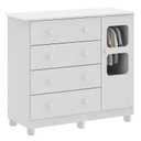 Ver imagem 2 de Cômoda Infantil Uli 4 Gavetas 1 Porta Branco - Peroba