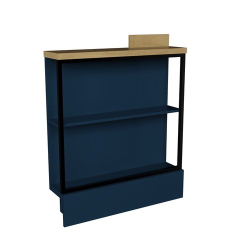 Balcão Prateleira 80cm Cozinha Sevilha Azul/Órion/Carvalho