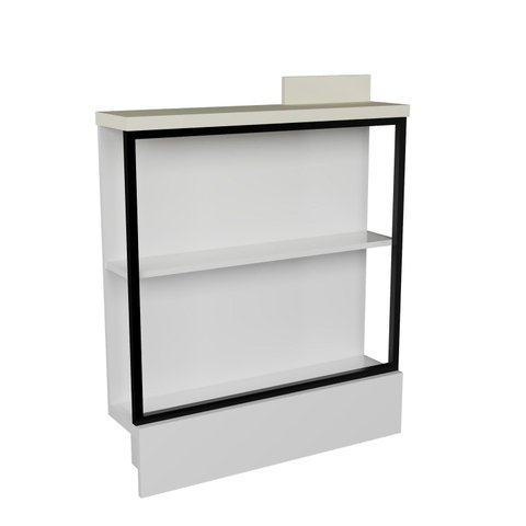 Balcão Prateleira 80cm Cozinha Sevilha Branco/Cinza Argila