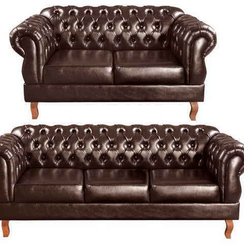 Sofá 2 e 3 Lugares Duquesa Decoração Sala Recepção Retrô