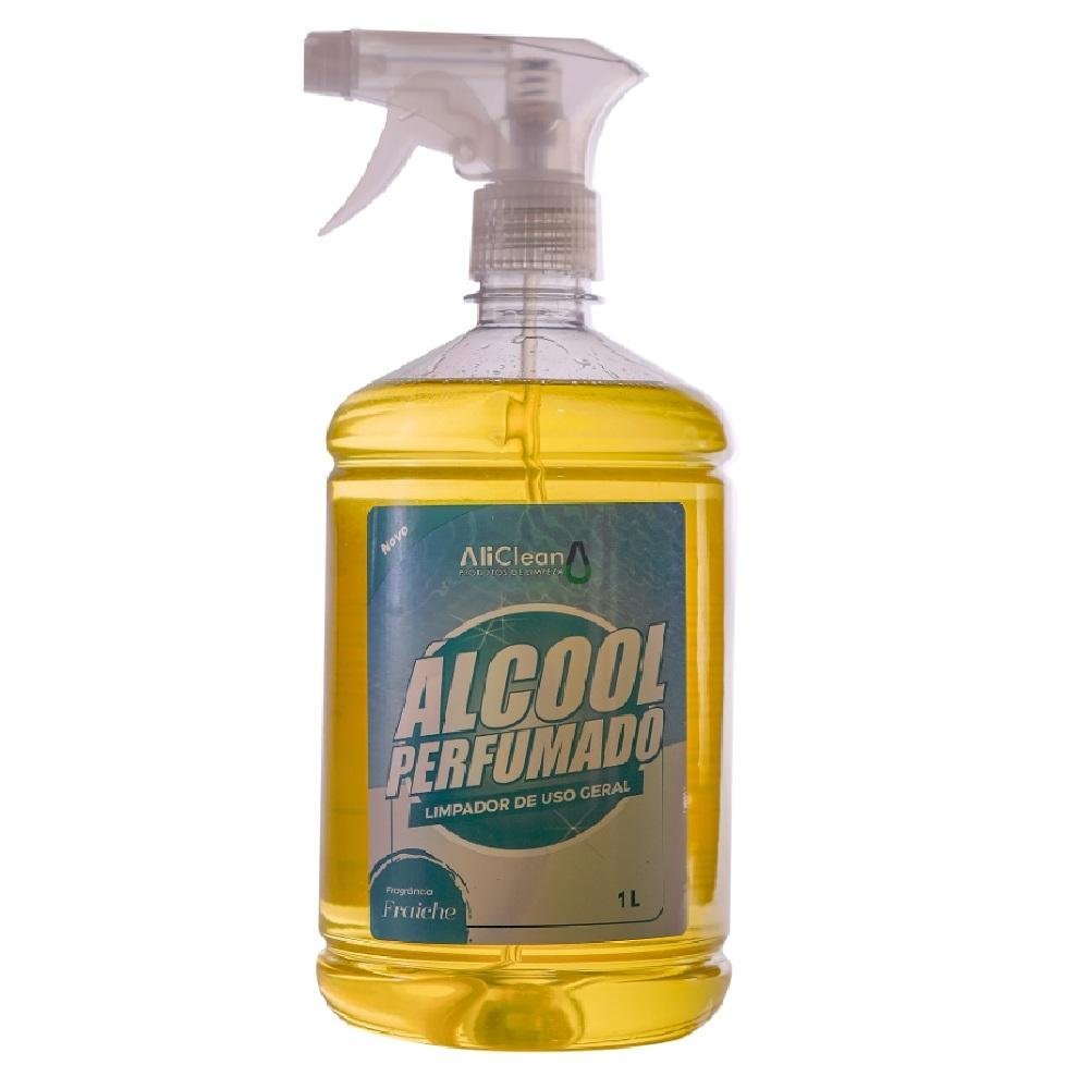 Álcool Perfumado Com Bactericida Para Limpeza Com Borrifador 1 Litro - Fraiche