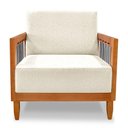 Ver imagem 6 de Kit 2 Poltronas Decorativa Marilia Linho Base em Madeira Castanho - Pallazio Cor Natural