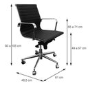 Ver imagem 5 de Kit 4 Cadeiras Escritório Diretor Esteirinha Rodízio Relax Corino 3301 Preto