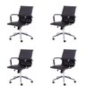 Kit 4 Cadeiras Escritório Diretor Esteirinha Rodízio Relax Corino 3301 - 1