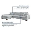 Ver imagem 7 de Sofá de Canto com Chaise Modulado 6 Lugares Linho Cinza Dominique 320cm Yescasa