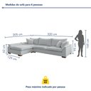 Ver imagem 4 de Sofá de Canto Modulado com Chaise 6 Lugares Base em Madeira Maciça Dominique