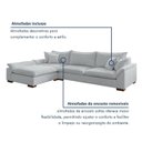 Ver imagem 5 de Sofá de Canto com Chaise Modulado 6 Lugares Linho Cinza Dominique 320cm Yescasa