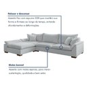 Ver imagem 6 de Sofá de Canto com Chaise Modulado 6 Lugares Linho Cinza Dominique 320cm Yescasa