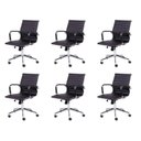 Ver imagem 1 de Kit 6 Cadeiras Escritório Diretor Esteirinha Rodízio Relax Corino 3301