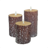 Vela Decorativa Rustica Led Chama Viva Iluminação Kit C/ 3 - 4