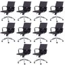 Kit 10 Cadeiras Escritório Diretor Esteirinha Rodízio Relax Corino 3301 - 1