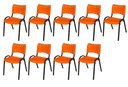Ver imagem 2 de Cadeira Iso Base Preto Escola, Escritório Laranja Kit 9 Un