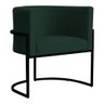 Poltrona Decorativa Sala de Estar Luana Base Preta Veludo Verde - Montanaris Decor - 1