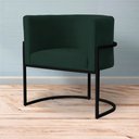 Ver imagem 3 de Poltrona Decorativa Sala de Estar Luana Base Preta Veludo Verde - Montanaris Decor